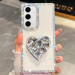Custodia per telefono con ciondolo a forma di cuore e pietre preziose glitterate effetto diamante., For Samsung Galaxy S24 FE 5G, For Samsung Galaxy A15 5G, For Samsung Galaxy A55 5G, For Samsung Galaxy A35 5G