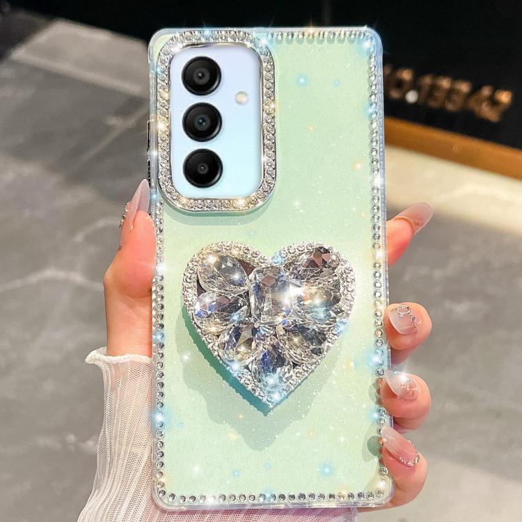 Custodia per telefono con ciondolo a forma di cuore e pietre preziose glitterate effetto diamante., For Samsung Galaxy S24 FE 5G, For Samsung Galaxy A15 5G, For Samsung Galaxy A55 5G, For Samsung Galaxy A35 5G