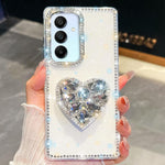 Custodia per telefono con ciondolo a forma di cuore e pietre preziose glitterate effetto diamante., For Samsung Galaxy S24 FE 5G, For Samsung Galaxy A15 5G, For Samsung Galaxy A55 5G, For Samsung Galaxy A35 5G