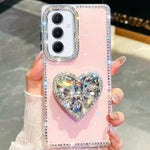 Custodia per telefono con ciondolo a forma di cuore e pietre preziose glitterate effetto diamante., For Samsung Galaxy S24 FE 5G, For Samsung Galaxy A15 5G, For Samsung Galaxy A55 5G, For Samsung Galaxy A35 5G