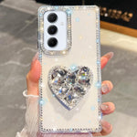 Custodia per telefono con ciondolo a forma di cuore e pietre preziose glitterate effetto diamante., For Samsung Galaxy S24 FE 5G, For Samsung Galaxy A15 5G, For Samsung Galaxy A55 5G, For Samsung Galaxy A35 5G