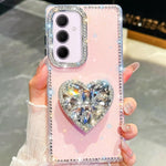 Custodia per telefono con ciondolo a forma di cuore e pietre preziose glitterate effetto diamante., For Samsung Galaxy S24 FE 5G, For Samsung Galaxy A15 5G, For Samsung Galaxy A55 5G, For Samsung Galaxy A35 5G