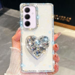 Custodia per telefono con ciondolo a forma di cuore e pietre preziose glitterate effetto diamante., For Samsung Galaxy S24 FE 5G, For Samsung Galaxy A15 5G, For Samsung Galaxy A55 5G, For Samsung Galaxy A35 5G