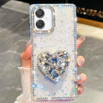 Custodia per telefono con ciondolo a forma di cuore e pietre preziose glitterate effetto diamante., For Samsung Galaxy S26+ 5G, For Samsung Galaxy S26 Ultra 5G, For Samsung Galaxy S26 5G, For Samsung Galaxy A07 5G