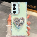 Custodia per telefono con ciondolo a forma di cuore e pietre preziose glitterate effetto diamante., For Samsung Galaxy A17 5G, For Samsung Galaxy A56 5G, For Samsung Galaxy A26 5G, For Samsung Galaxy A36 5G