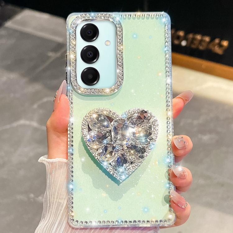 Custodia per telefono con ciondolo a forma di cuore e pietre preziose glitterate effetto diamante., For Samsung Galaxy A17 5G, For Samsung Galaxy A56 5G, For Samsung Galaxy A26 5G, For Samsung Galaxy A36 5G