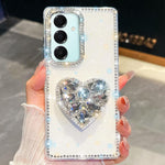 Custodia per telefono con ciondolo a forma di cuore e pietre preziose glitterate effetto diamante., For Samsung Galaxy A17 5G, For Samsung Galaxy A56 5G, For Samsung Galaxy A26 5G, For Samsung Galaxy A36 5G