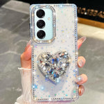 Custodia per telefono con ciondolo a forma di cuore e pietre preziose glitterate effetto diamante., For Samsung Galaxy A17 5G, For Samsung Galaxy A56 5G, For Samsung Galaxy A26 5G, For Samsung Galaxy A36 5G