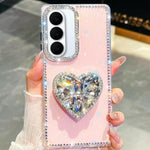 Custodia per telefono con ciondolo a forma di cuore e pietre preziose glitterate effetto diamante., For Samsung Galaxy S26+ 5G, For Samsung Galaxy S26 Ultra 5G, For Samsung Galaxy S26 5G, For Samsung Galaxy A07 5G