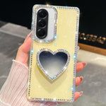 Custodia per telefono con ciondolo a forma di cuore e specchio glitterato effetto diamante., For Samsung Galaxy A17 5G, For Samsung Galaxy A56 5G, For Samsung Galaxy A26 5G, For Samsung Galaxy A36 5G