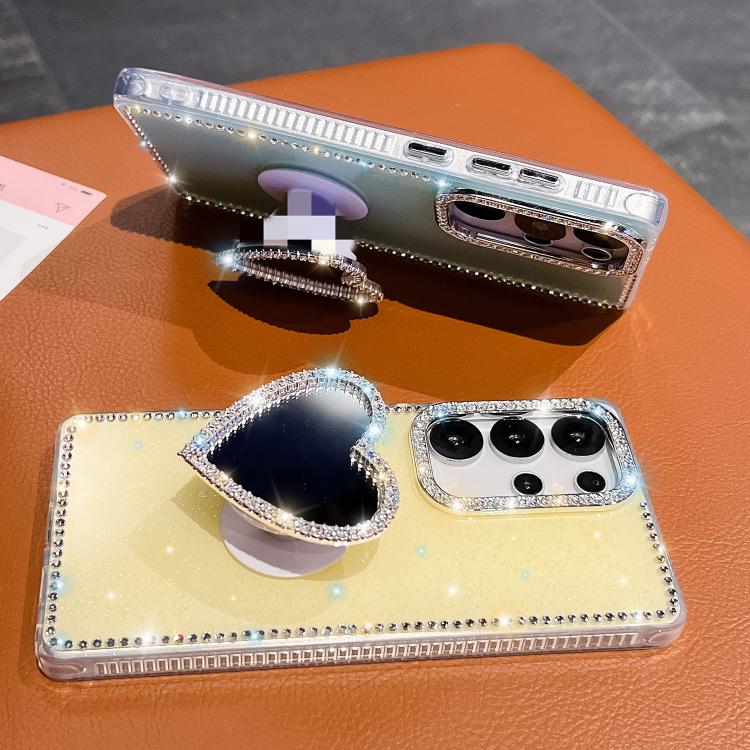 Custodia per telefono con ciondolo a forma di cuore e specchio glitterato effetto diamante., For Samsung Galaxy A17 5G, For Samsung Galaxy A56 5G, For Samsung Galaxy A26 5G, For Samsung Galaxy A36 5G