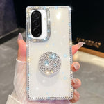 Custodia per telefono con supporto rotondo e glitter a forma di diamante, For Samsung Galaxy A17 5G, For Samsung Galaxy A56 5G, For Samsung Galaxy A26 5G, For Samsung Galaxy A36 5G