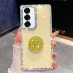 Custodia per telefono con supporto rotondo e glitter a forma di diamante, For Samsung Galaxy S25 5G, For Samsung Galaxy S25+ 5G, For Samsung Galaxy S25 Ultra 5G, For Samsung Galaxy A16 5G