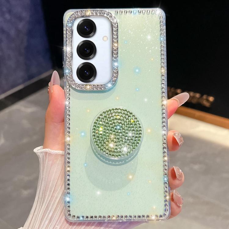 Custodia per telefono con supporto rotondo e glitter a forma di diamante, For Samsung Galaxy S25 5G, For Samsung Galaxy S25+ 5G, For Samsung Galaxy S25 Ultra 5G, For Samsung Galaxy A16 5G