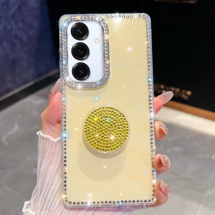 Custodia per telefono con supporto rotondo e glitter a forma di diamante, For Samsung Galaxy S25 5G, For Samsung Galaxy S25+ 5G, For Samsung Galaxy S25 Ultra 5G, For Samsung Galaxy A16 5G
