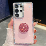 Custodia per telefono con supporto rotondo e glitter a forma di diamante, For Samsung Galaxy S25 5G, For Samsung Galaxy S25+ 5G, For Samsung Galaxy S25 Ultra 5G, For Samsung Galaxy A16 5G