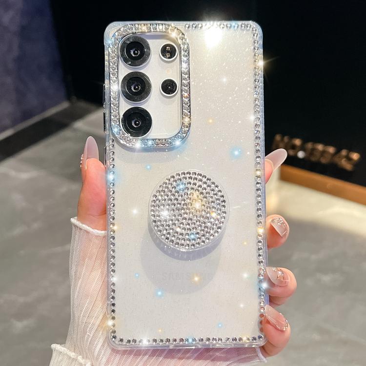 Custodia per telefono con supporto rotondo e glitter a forma di diamante, For Samsung Galaxy S25 5G, For Samsung Galaxy S25+ 5G, For Samsung Galaxy S25 Ultra 5G, For Samsung Galaxy A16 5G