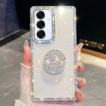 Custodia per telefono con supporto rotondo e glitter a forma di diamante, For Samsung Galaxy S25 5G, For Samsung Galaxy S25+ 5G, For Samsung Galaxy S25 Ultra 5G, For Samsung Galaxy A16 5G
