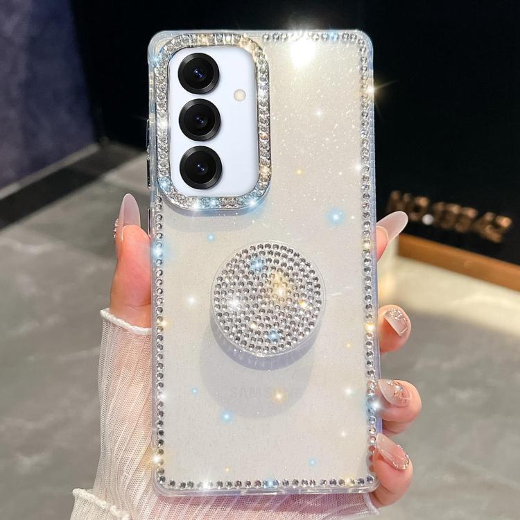 Custodia per telefono con supporto rotondo e glitter a forma di diamante, For Samsung Galaxy S25 5G, For Samsung Galaxy S25+ 5G, For Samsung Galaxy S25 Ultra 5G, For Samsung Galaxy A16 5G