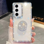Custodia per telefono con supporto rotondo e glitter a forma di diamante, For Samsung Galaxy S24 FE 5G, For Samsung Galaxy A15 5G, For Samsung Galaxy A55 5G, For Samsung Galaxy A35 5G