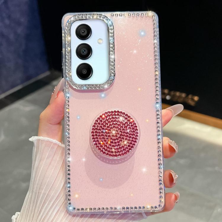 Custodia per telefono con supporto rotondo e glitter a forma di diamante, For Samsung Galaxy S24 FE 5G, For Samsung Galaxy A15 5G, For Samsung Galaxy A55 5G, For Samsung Galaxy A35 5G