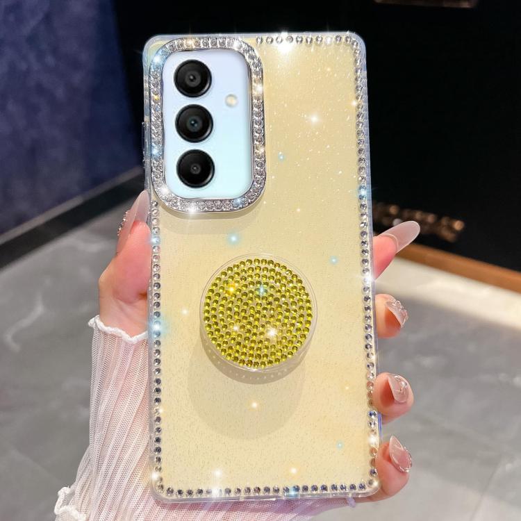 Custodia per telefono con supporto rotondo e glitter a forma di diamante, For Samsung Galaxy S24 FE 5G, For Samsung Galaxy A15 5G, For Samsung Galaxy A55 5G, For Samsung Galaxy A35 5G