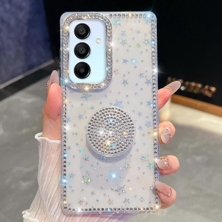 Custodia per telefono con supporto rotondo e glitter a forma di diamante, For Samsung Galaxy S24 FE 5G, For Samsung Galaxy A15 5G, For Samsung Galaxy A55 5G, For Samsung Galaxy A35 5G