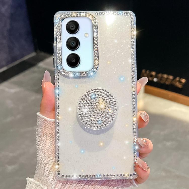 Custodia per telefono con supporto rotondo e glitter a forma di diamante, For Samsung Galaxy S24 FE 5G, For Samsung Galaxy A15 5G, For Samsung Galaxy A55 5G, For Samsung Galaxy A35 5G