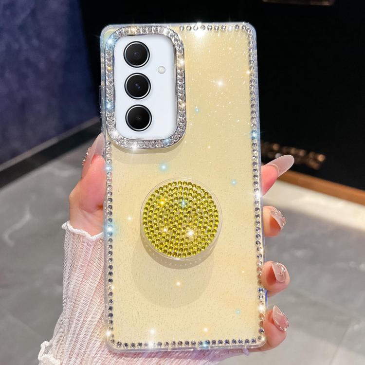 Custodia per telefono con supporto rotondo e glitter a forma di diamante, For Samsung Galaxy S24 FE 5G, For Samsung Galaxy A15 5G, For Samsung Galaxy A55 5G, For Samsung Galaxy A35 5G