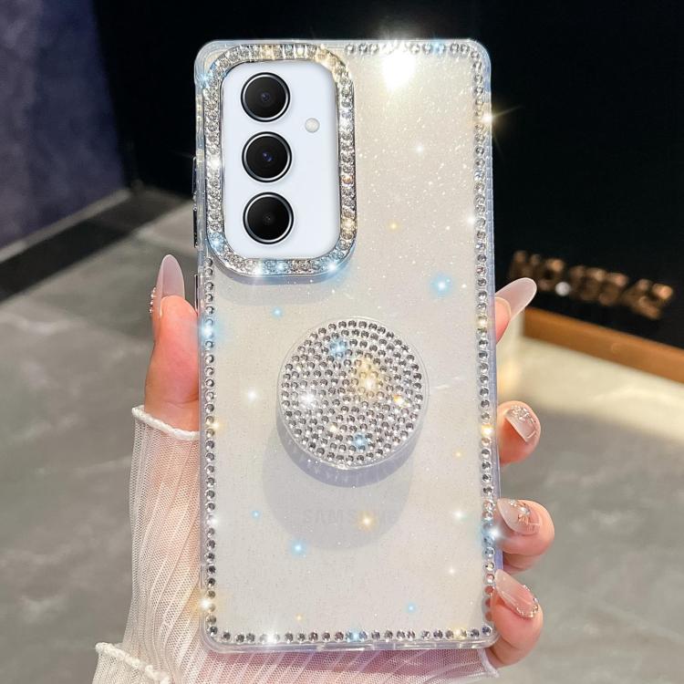 Custodia per telefono con supporto rotondo e glitter a forma di diamante, For Samsung Galaxy S24 FE 5G, For Samsung Galaxy A15 5G, For Samsung Galaxy A55 5G, For Samsung Galaxy A35 5G