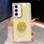 Custodia per telefono con supporto rotondo e glitter a forma di diamante, For Samsung Galaxy S24 FE 5G, For Samsung Galaxy A15 5G, For Samsung Galaxy A55 5G, For Samsung Galaxy A35 5G