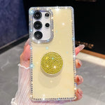 Custodia per telefono con supporto rotondo e glitter a forma di diamante, For Samsung Galaxy S24 Ultra 5G, For Samsung Galaxy S24+ 5G, For Samsung Galaxy S24 5G, For Samsung Galaxy S23 Ultra 5G