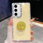 Custodia per telefono con supporto rotondo e glitter a forma di diamante, For Samsung Galaxy S24 Ultra 5G, For Samsung Galaxy S24+ 5G, For Samsung Galaxy S24 5G, For Samsung Galaxy S23 Ultra 5G