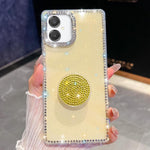 Custodia per telefono con supporto rotondo e glitter a forma di diamante, : For Samsung Galaxy S26+ 5G, For Samsung Galaxy S26 Ultra 5G, For Samsung Galaxy S26 5G, For Samsung Galaxy A07 5G