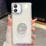 Custodia per telefono con supporto rotondo e glitter a forma di diamante, : For Samsung Galaxy S26+ 5G, For Samsung Galaxy S26 Ultra 5G, For Samsung Galaxy S26 5G, For Samsung Galaxy A07 5G