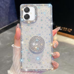 Custodia per telefono con supporto rotondo e glitter a forma di diamante, : For Samsung Galaxy S26+ 5G, For Samsung Galaxy S26 Ultra 5G, For Samsung Galaxy S26 5G, For Samsung Galaxy A07 5G