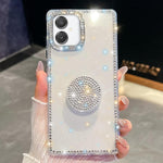 Custodia per telefono con supporto rotondo e glitter a forma di diamante, : For Samsung Galaxy S26+ 5G, For Samsung Galaxy S26 Ultra 5G, For Samsung Galaxy S26 5G, For Samsung Galaxy A07 5G