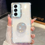 Custodia per telefono con supporto rotondo e glitter a forma di diamante, For Samsung Galaxy A17 5G, For Samsung Galaxy A56 5G, For Samsung Galaxy A26 5G, For Samsung Galaxy A36 5G
