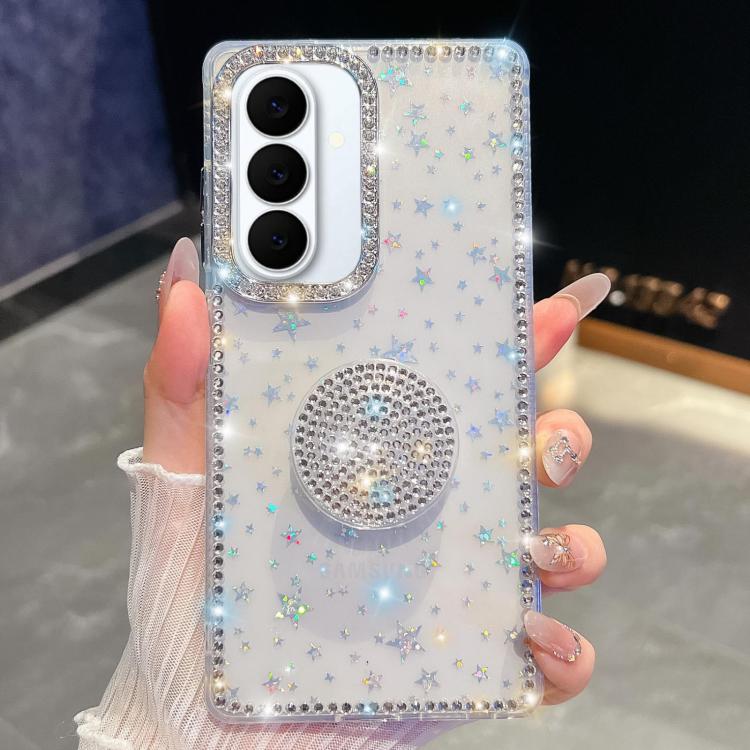 Custodia per telefono con supporto rotondo e glitter a forma di diamante, : For Samsung Galaxy S26+ 5G, For Samsung Galaxy S26 Ultra 5G, For Samsung Galaxy S26 5G, For Samsung Galaxy A07 5G