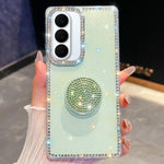 Custodia per telefono con supporto rotondo e glitter a forma di diamante, : For Samsung Galaxy S26+ 5G, For Samsung Galaxy S26 Ultra 5G, For Samsung Galaxy S26 5G, For Samsung Galaxy A07 5G