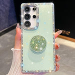 Custodia per telefono con supporto rotondo e glitter a forma di diamante, : For Samsung Galaxy S26+ 5G, For Samsung Galaxy S26 Ultra 5G, For Samsung Galaxy S26 5G, For Samsung Galaxy A07 5G