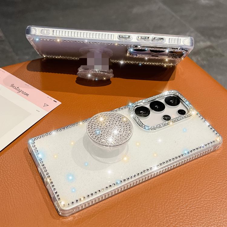 Custodia per telefono con supporto rotondo e glitter a forma di diamante, For Samsung Galaxy S24 FE 5G, For Samsung Galaxy A15 5G, For Samsung Galaxy A55 5G, For Samsung Galaxy A35 5G