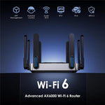 WAVLINK WN592AX6 2.5G Multi Gig Port Quad Core CPU AX6000 Dual Band WiFi 6 Router, US Plug, EU Plug, UK Plug, AU Plug