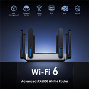 WAVLINK WN592AX6 2.5G Multi Gig Port Quad Core CPU AX6000 Dual Band WiFi 6 Router, US Plug, EU Plug, UK Plug, AU Plug