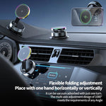 Supporto per telefono K3 con ventosa magnetica rotante e luce colorata per ricarica wireless in auto., K3