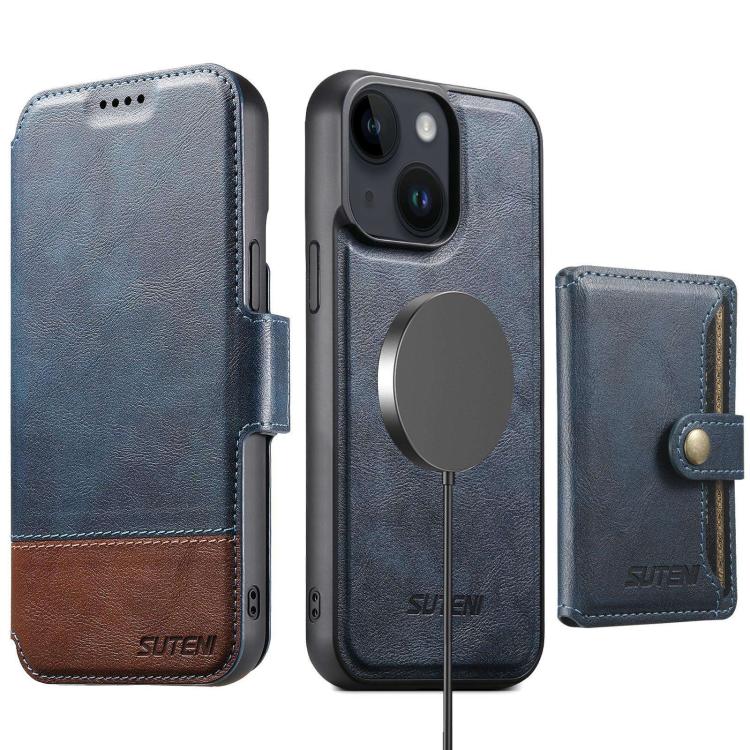 Custodia per telefono in pelle Suteni Q06S1 3 in 1 con portafoglio rimovibile e MagSafe., For iPhone 13 Pro Max, For iPhone 13 Pro, For iPhone 13, For iPhone 12, For iPhone 12 Pro Max, For iPhone 12 Pro