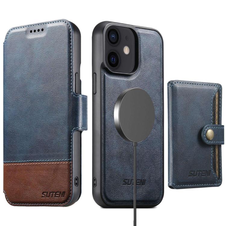 Custodia per telefono in pelle Suteni Q06S1 3 in 1 con portafoglio rimovibile e MagSafe., For iPhone 13 Pro Max, For iPhone 13 Pro, For iPhone 13, For iPhone 12, For iPhone 12 Pro Max, For iPhone 12 Pro