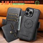 Custodia per telefono in pelle Suteni Q06S1 3 in 1 con portafoglio rimovibile e MagSafe., For iPhone 12 Pro