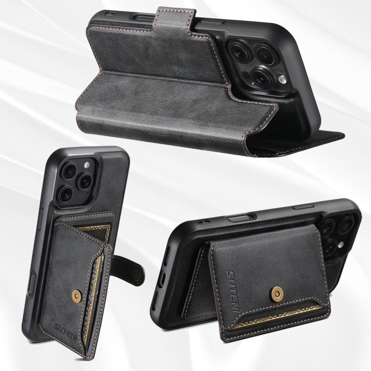 Custodia per telefono in pelle Suteni Q07S1 3 in 1 con portafoglio staccabile e sistema MagSafe., For iPhone 13 Pro Max, For iPhone 13 Pro, For iPhone 13, For iPhone 12, For iPhone 12 Pro Max, For iPhone 12 Pro