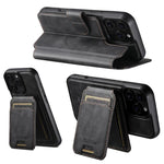 Custodia per telefono in pelle Suteni Q05S2 3 in 1 con portafoglio verticale rimovibile e MagSafe., For iPhone 12 Pro